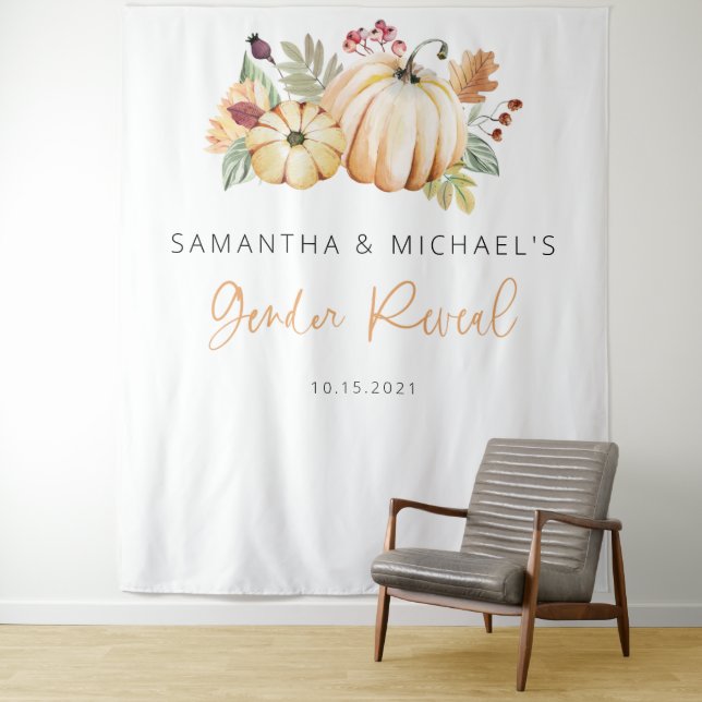 Tenture Fond de décor à citrouilles, Fond de révélation de (En situation)