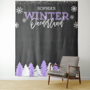 Tenture Fond de décor ardoise violet Onederland d'hiver