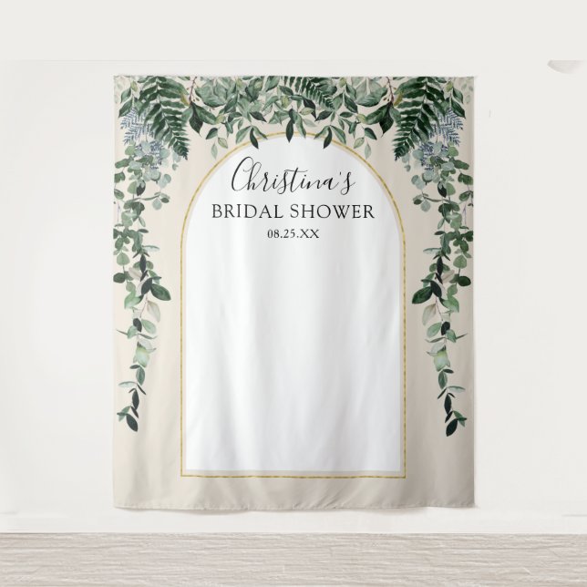Tenture Fond de décor beige aquarelle Arche moderne botani (Devant)