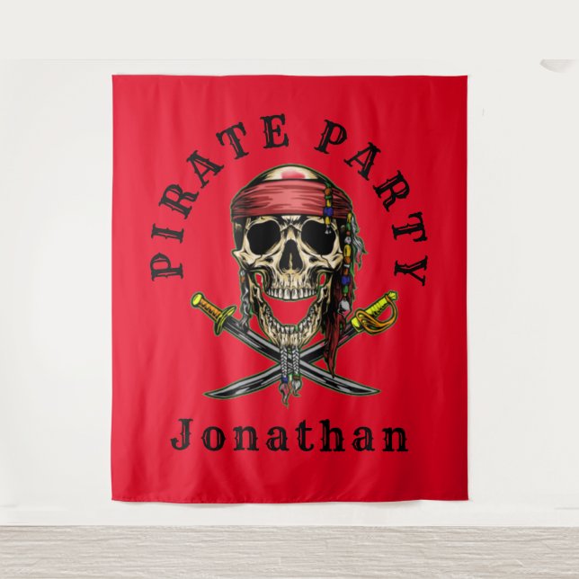 Tenture Fond de décor Crâne de pirate (Devant)