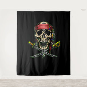 Tenture Fond de Décor Crâne de Pirate à Parler