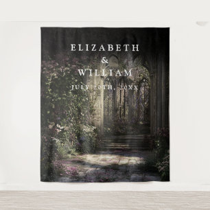 Tenture Fond de décor de cabine photo de jardin de château