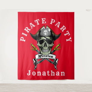 Tenture Fond de décor de fête Crâne de Pirate