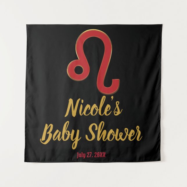 Tenture Fond de décor de fête d'astrologie LEO Zodiaque ju (Devant)