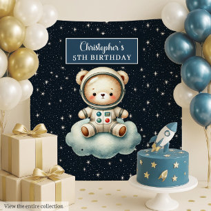 Tenture Fond de décor de fête d'astronaute de nounours mig