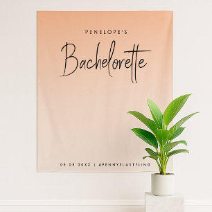 Tenture Fond de décor de fête de bachelorade ombré corail