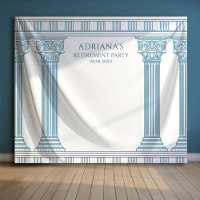 Fond de décor de fête de retraite grecque bleu