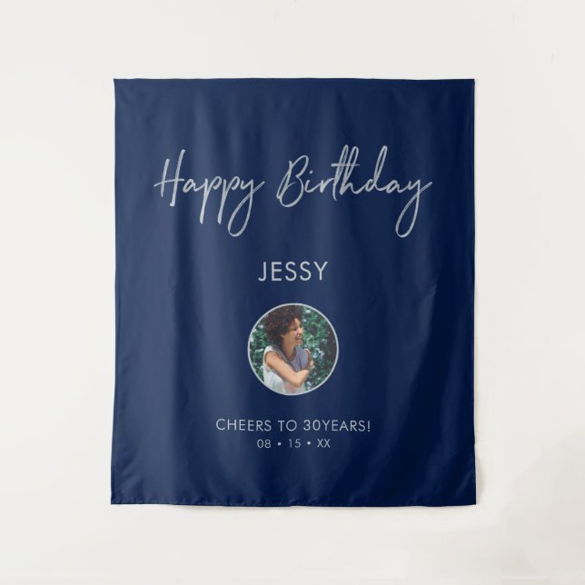 Tenture Fond de décor de fête pour anniversaire Argent et  (Devant)