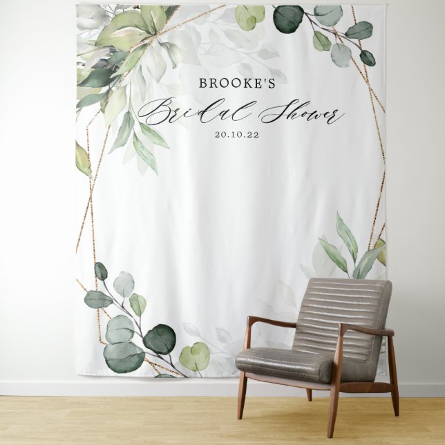 Tenture Fond de décor de mariage avec verdure d'eucalyptus (En situation)