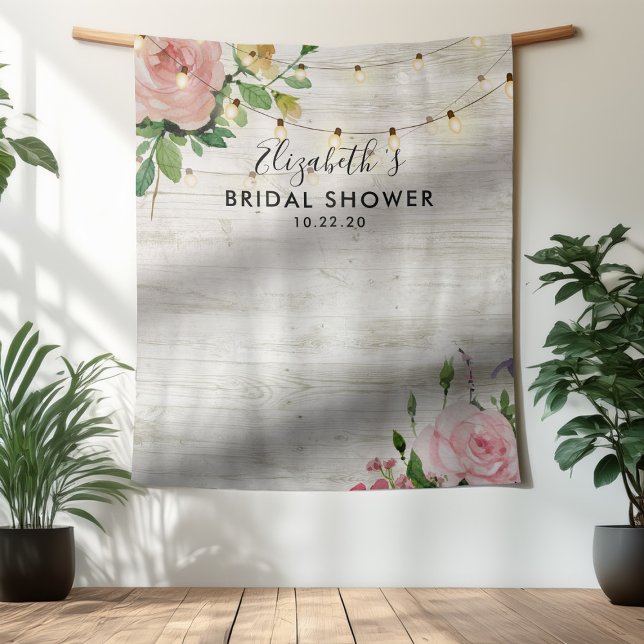 Tenture Fond de décor de photo de douche de mariée Fleurs  (Créateur téléchargé)