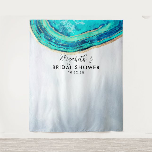 Tenture Fond de décor de photo de douche de mariée sarcell (Devant)