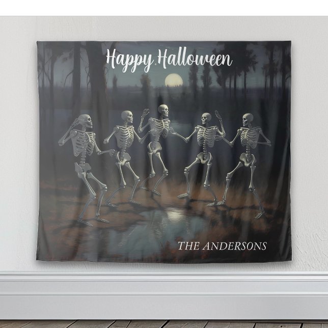 Tenture Fond de décor de squelettes dansants pour Hallowee (Créateur téléchargé)