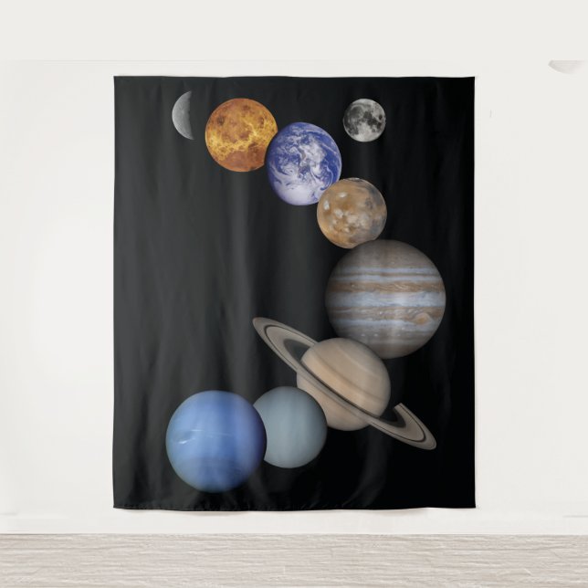Tenture fond de décor du système solaire (Devant)
