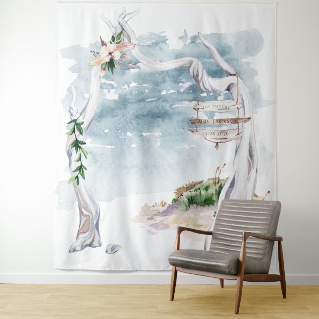 Tenture Fond de décor en bois flotté Bohème (En situation)