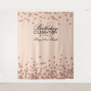 Tenture Fond de décor en Rose Gold pour Sweet 16 avec Conf