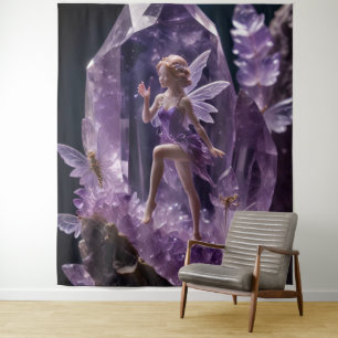 Tenture Fond de décor Fée Améthyste Jardin Fantastique