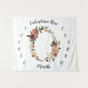Tenture Fond de décor mensuel pour photos de bébé Rustic B