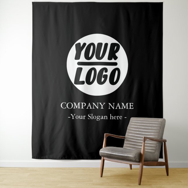 Tenture Fond de décor personnalisé avec logo d'entreprise  (En situation)