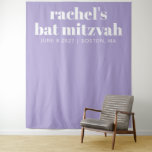Tenture Fond de décor personnalisé photo violet moderne po<br><div class="desc">Fond de décor photo personnalisé lavande violet moderne pour Bat Mitzvah</div>