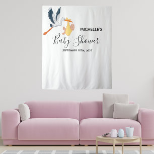 Tenture Fond de décor photo de cigogne pour une baby showe