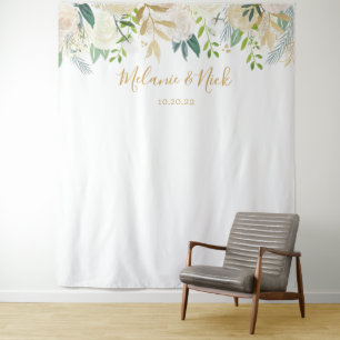 Tenture Fond de décor photo de mariage à la verdure floral