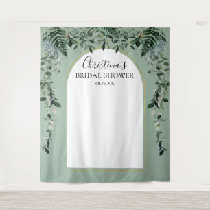 Tenture Fond de décor photo feuilles botaniques vert sauge