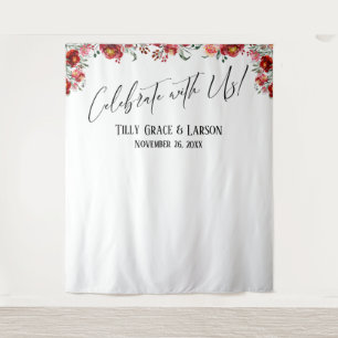 Tenture Fond de décor photo floral rouge Célébrez avec nou
