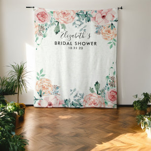 Tenture Fond de décor photo pour douche de mariée Fleurs a