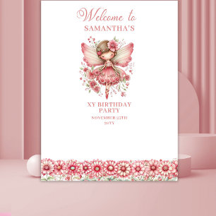 Tenture Fond de décor pour 1er anniversaire Whimsy Fairy B