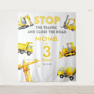 Tenture Fond de décor pour anniversaire de camions de cons