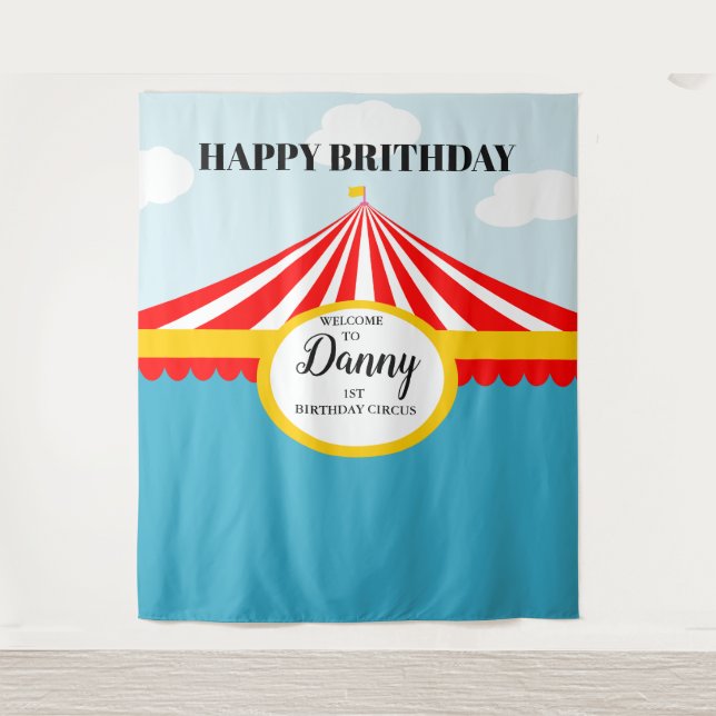 Tenture Fond de décor pour ANNIVERSAIRE de CIRQUE (Devant)
