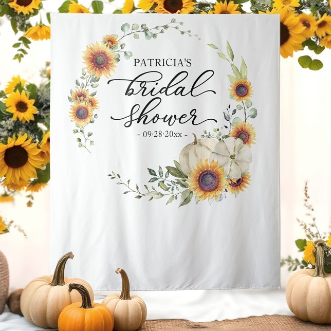 Tenture Fond de Décor pour Baby Shower Automnal Tournesols (Créateur téléchargé)