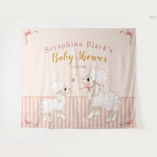 Tenture Fond de décor pour Baby Shower avec des rayures ro