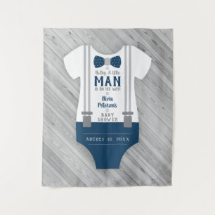 Tenture Fond de décor pour Baby Shower Bow Tie, Navy, Aqua