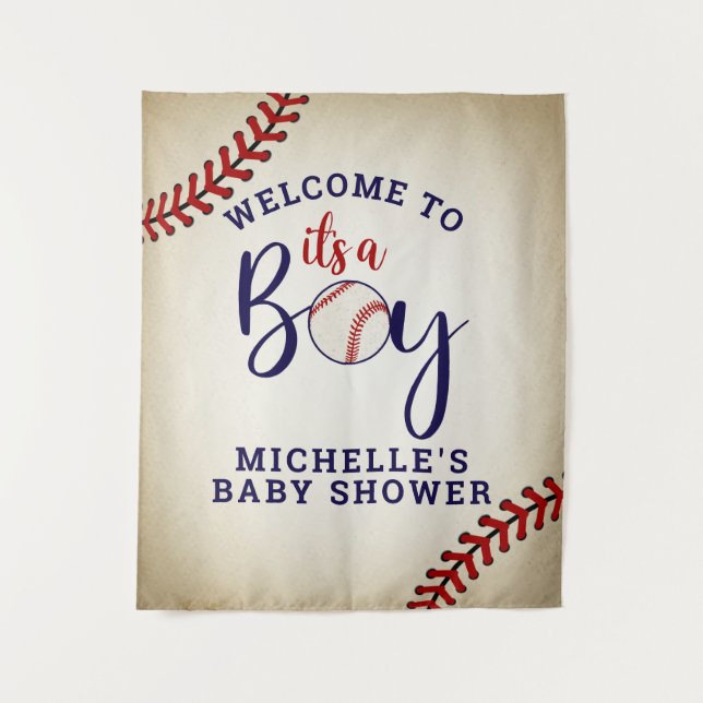 Tenture Fond de décor pour Baby Shower de baseball (Devant)