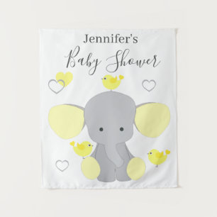 Tenture Fond de décor pour Baby Shower Garçon Fille Élépha