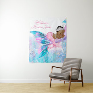 Tenture Fond de décor pour Baby Shower Sirène