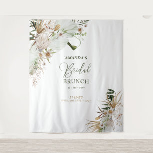 Tenture Fond de décor pour brunch de mariage bohème vert e