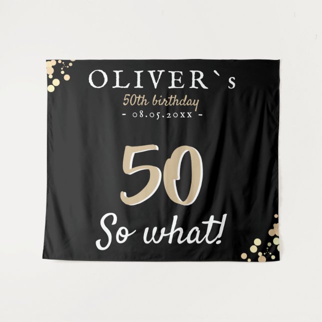 Tenture Fond de décor pour fête d'anniversaire des 50 ans  (Devant (Horizontal))