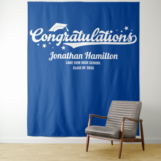 Tenture Fond de décor pour fête de remise des diplômes ble (En situation)