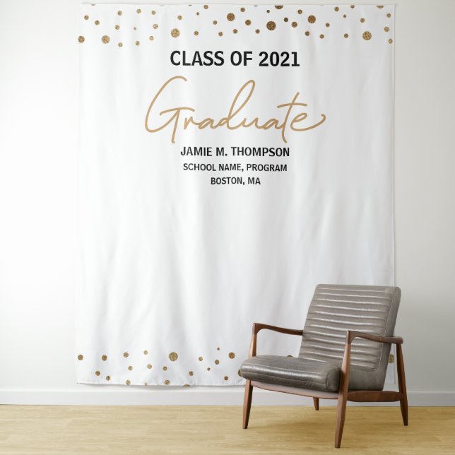 Tenture Fond de décor pour la fête de remise des diplômes  (En situation)