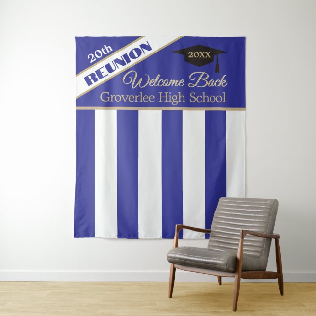 Tenture Fond de décor pour la réunion de la classe Bleue (En situation)