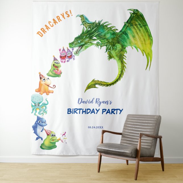 Tenture Fond de décor pour l'anniversaire des Gentle Drago (En situation)