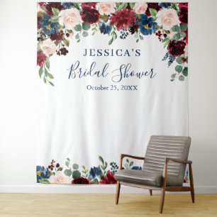 Tenture Fond de décor pour mariage Burgundy Navy Blush