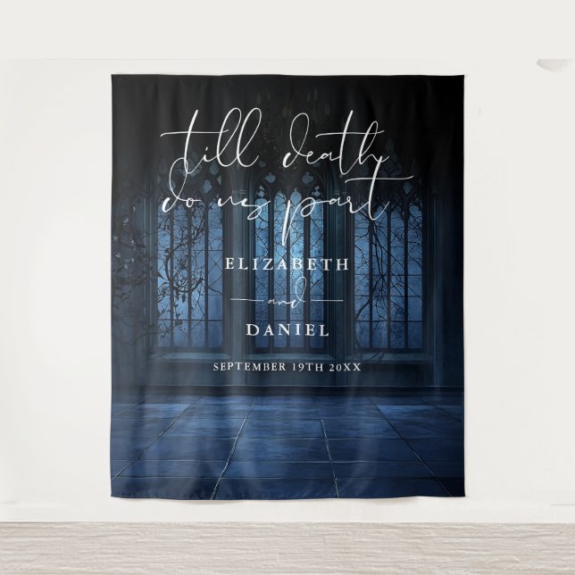 Tenture Fond de décor pour mariage gothique jusqu'à la mor (Devant)