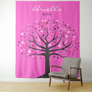 Tenture Fond de décor pour photo d'arbre de vie abstrait I