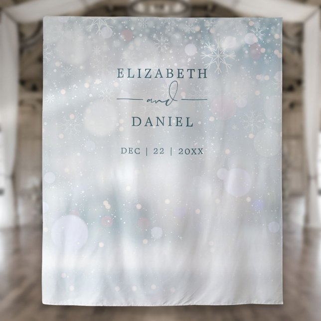 Tenture Fond de décor pour photobooth de mariage hivernal  (Winter Wonderland Wedding Photo Booth Backdrop)