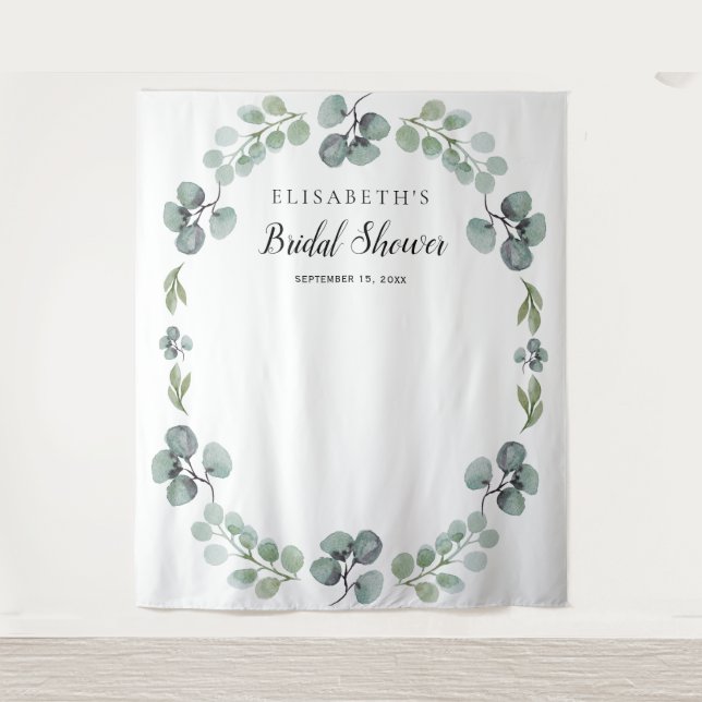 Tenture Fond de décor pour photobooth de shower de mariage (Devant)