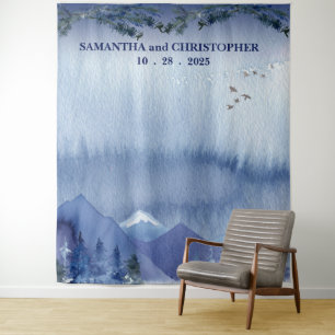 Tenture Fond de Décor pour Photos de Mariage avec une Forê