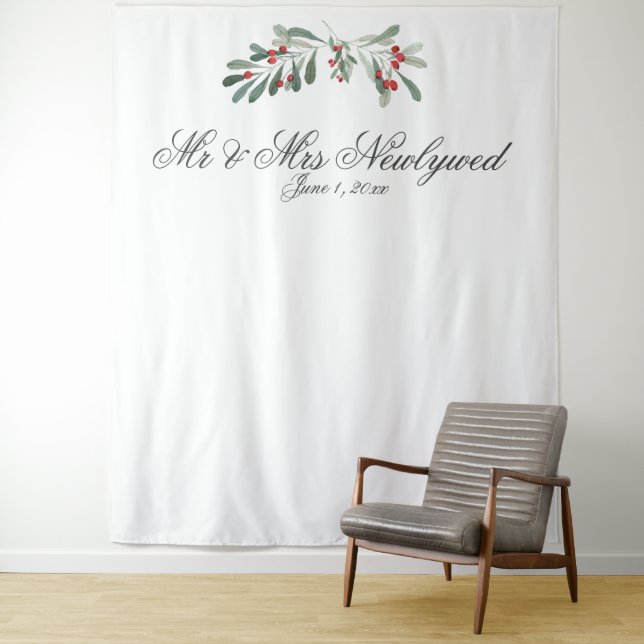 Tenture Fond de décor pour photos de mariage Minimal Winte (En situation)